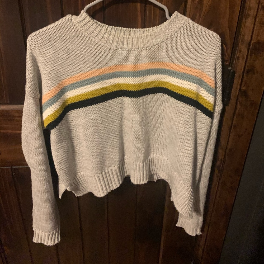 Grey striped sweater